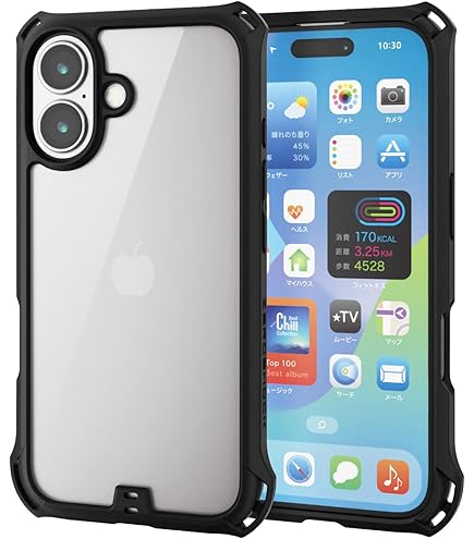 Amazon.co.jp: エレコム iPhone 16 Pro ケース クリア 耐衝撃
